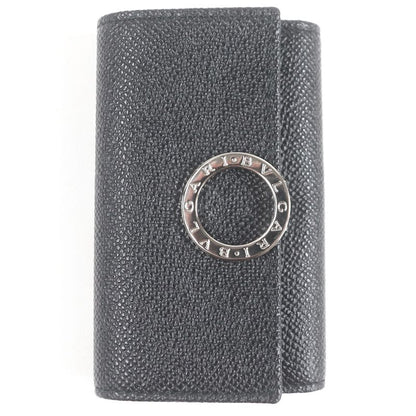 Bvlgari 30422 Leather Bvlgari Man Silver Logo Hardware Trifold 6-strap Key Case