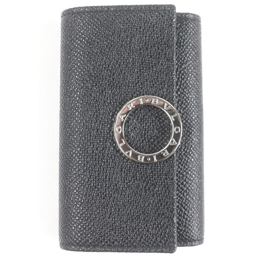 Bvlgari 30422 Leather Bvlgari Man Silver Logo Hardware Trifold 6-strap Key Case