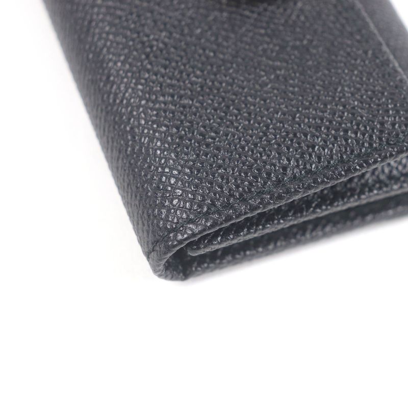 Bvlgari 30422 Leather Bvlgari Man Silver Logo Hardware Trifold 6-strap Key Case