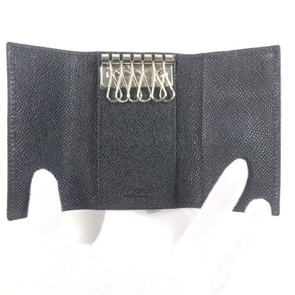 Bvlgari 30422 Leather Bvlgari Man Silver Logo Hardware Trifold 6-strap Key Case