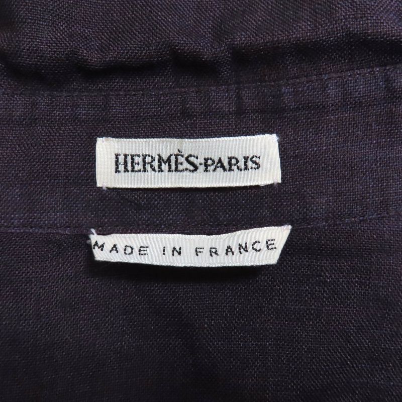 Hermes Vintage 100% Linen Margiela Period Valuse Skipper Shirt Long Sleeve