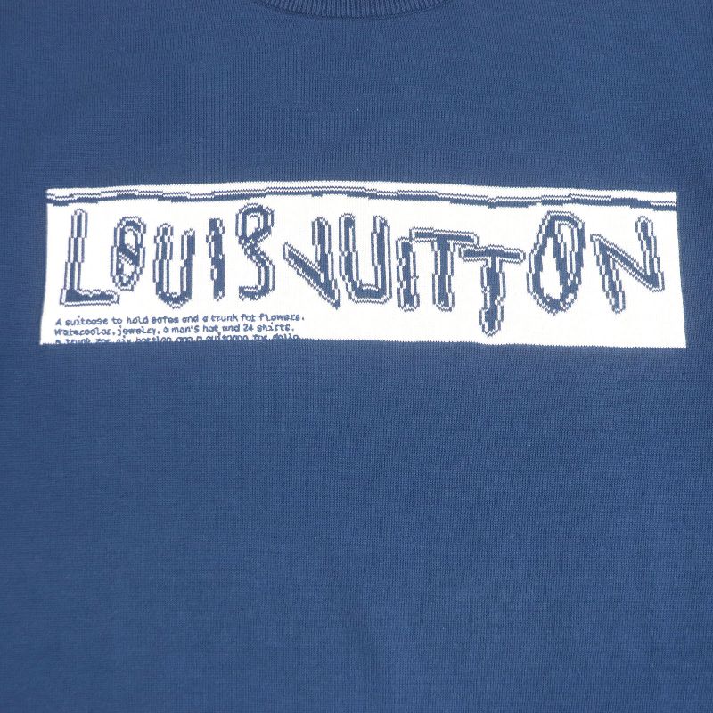 Louis Vuitton 2024 100% Cotton Front Logo Short Sleeve Short Sleeve Knit Blue