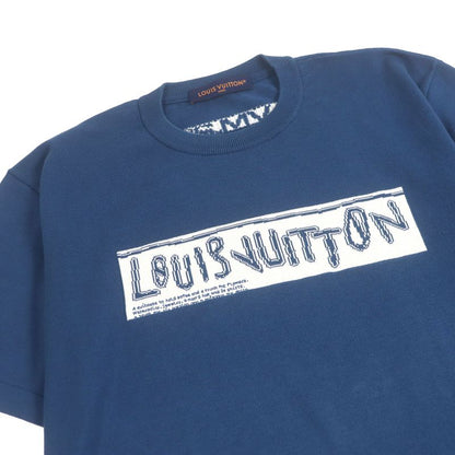 Louis Vuitton 2024 100% Cotton Front Logo Short Sleeve Short Sleeve Knit Blue