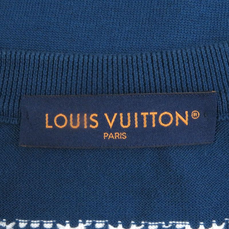 Louis Vuitton 2024 100% Cotton Front Logo Short Sleeve Short Sleeve Knit Blue