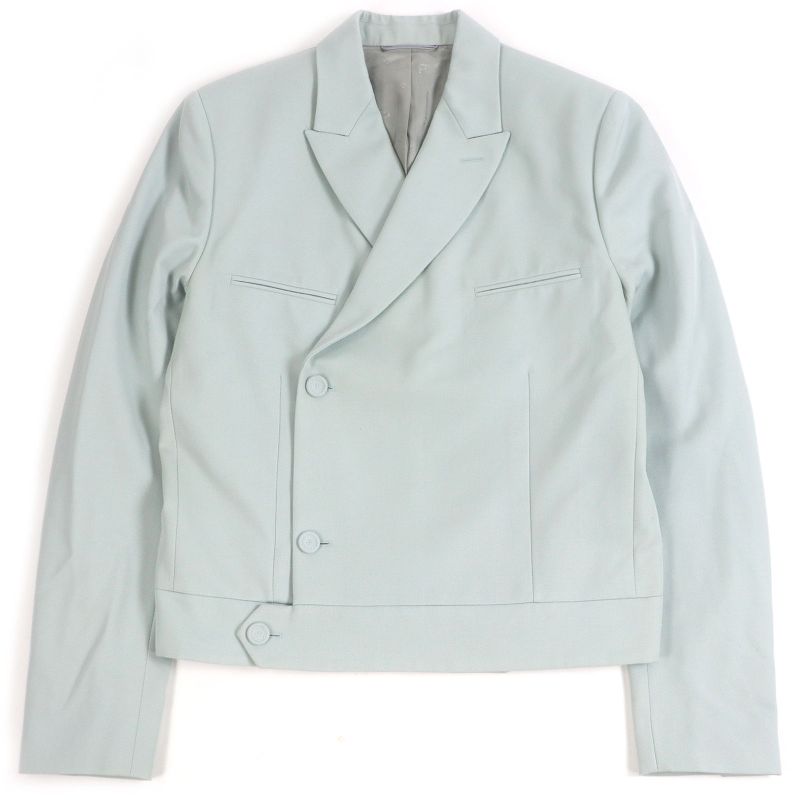 DIOR Homme 283c255a5180 100% Wool Peaked Lapel Jacket Light Green 50 Made In