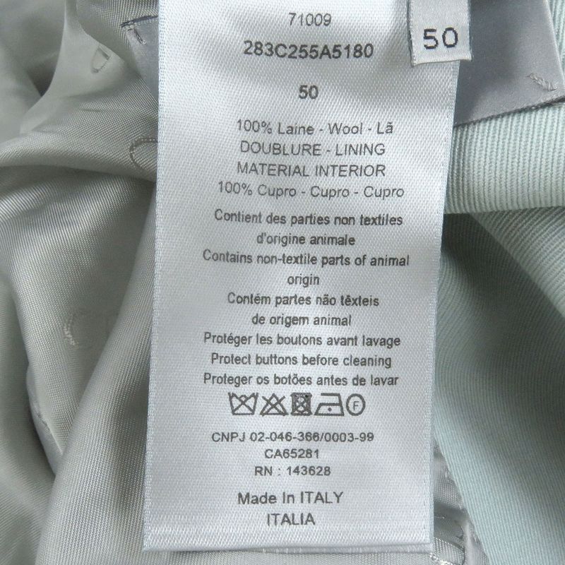 DIOR Homme 283c255a5180 100% Wool Peaked Lapel Jacket Light Green 50 Made In