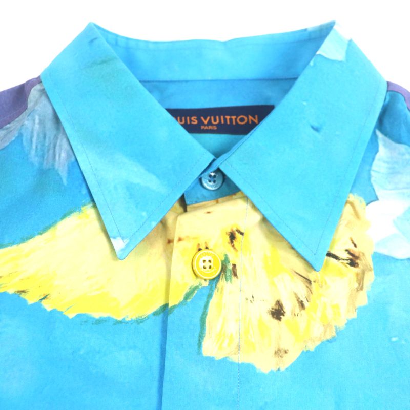  Louis Vuitton 23AW 100% Cotton Damier Painted Printed Short Sleeved Shirt