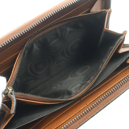 Gucci 739499 Bamboo GG Marmont Round Zipper Leather Wallet Long Wallet Brown