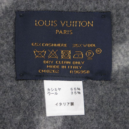  Louis Vuitton 2022 R96950 Echarpe Earmuffs Cashmere Wool Fringed Large Shawl