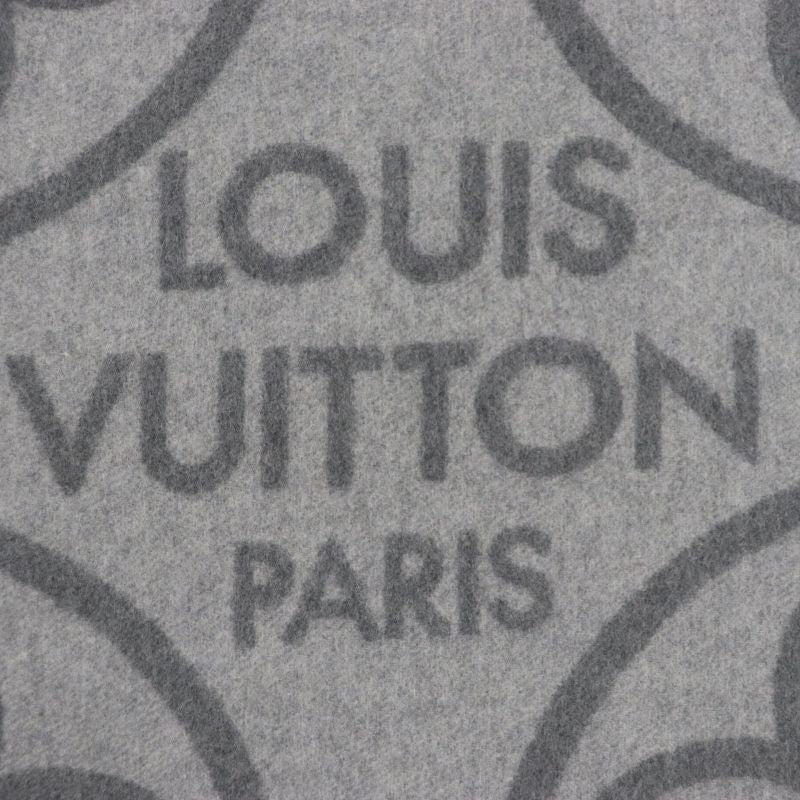  Louis Vuitton 2022 R96950 Echarpe Earmuffs Cashmere Wool Fringed Large Shawl