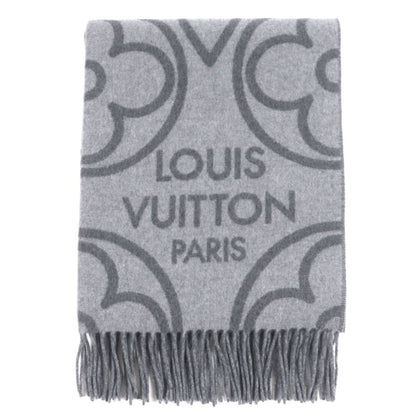  Louis Vuitton 2022 R96950 Echarpe Earmuffs Cashmere Wool Fringed Large Shawl