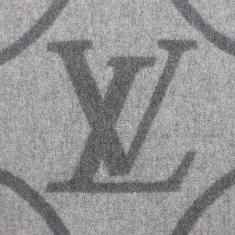  Louis Vuitton 2022 R96950 Echarpe Earmuffs Cashmere Wool Fringed Large Shawl