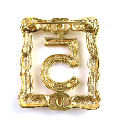 CHANEL Abd760 F24A - No.5 Coco Rhinestone Brooch Accessory Gold With Box And