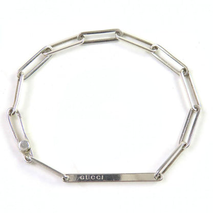 Gucci Oval Link ID Sv925 Chain Bracelet Accessory Silver Made In