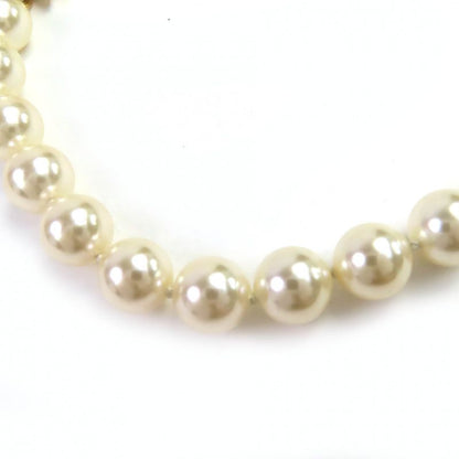 CHANEL C24C Coco Mark Star Lame Pearl Choker Necklace Accessory Gold White Made