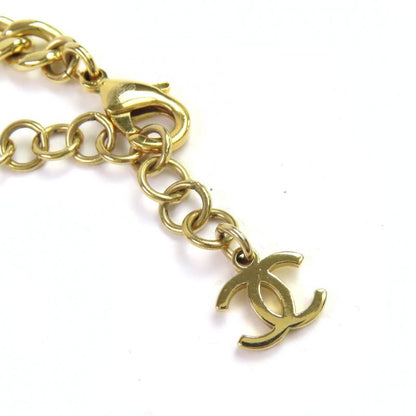 CHANEL C24C Coco Mark Star Lame Pearl Choker Necklace Accessory Gold White Made