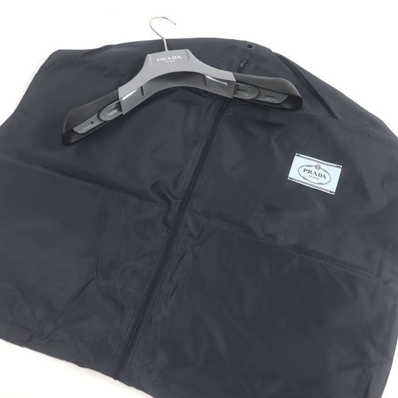 Prada 23SS Upw455 Triangle Logo Calfskin Bomber Jacket Blouson Jacket Charcoal