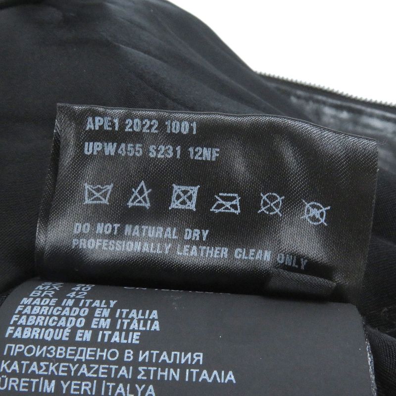 Prada 23SS Upw455 Triangle Logo Calfskin Bomber Jacket Blouson Jacket Charcoal