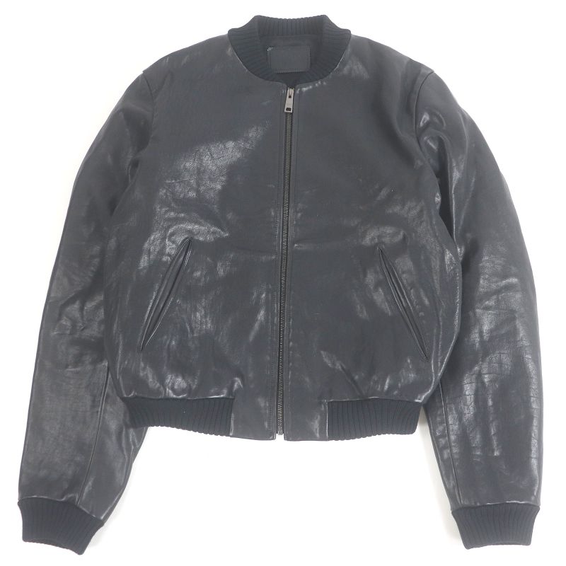 Prada 23SS Upw455 Triangle Logo Calfskin Bomber Jacket Blouson Jacket Charcoal