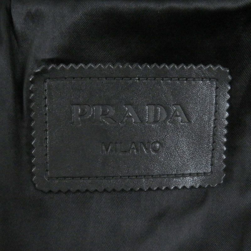 Prada 23SS Upw455 Triangle Logo Calfskin Bomber Jacket Blouson Jacket Charcoal