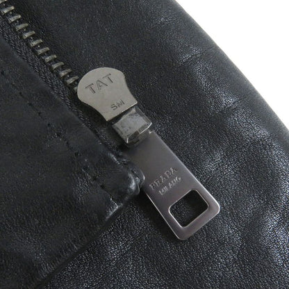 Prada 23SS Upw455 Triangle Logo Calfskin Bomber Jacket Blouson Jacket Charcoal