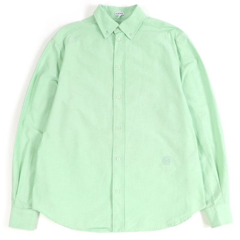 LOEWE H526y05x71 100% Cotton Anagram Embroidery Logo Embroidery Button Down