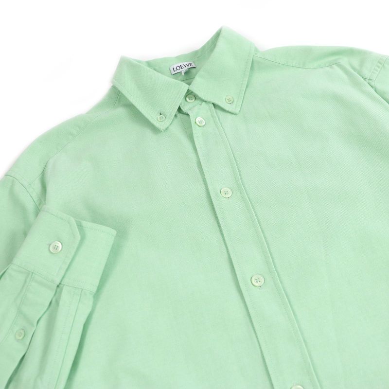 LOEWE H526y05x71 100% Cotton Anagram Embroidery Logo Embroidery Button Down