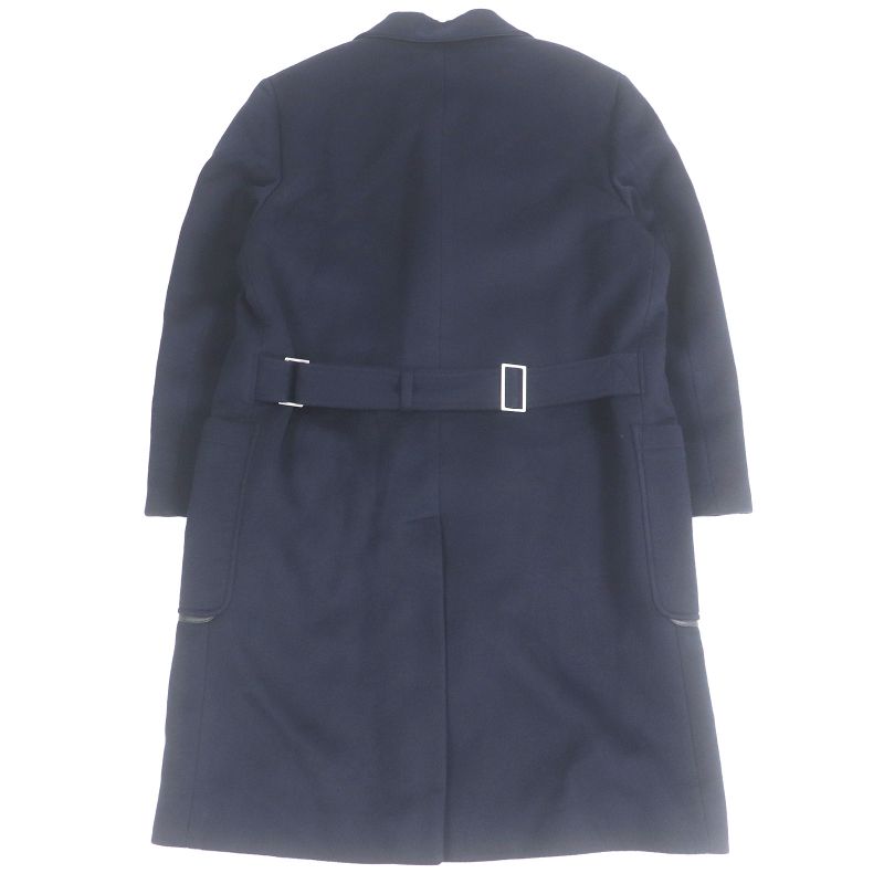 Hermes 19AW 100% Cashmere Worn On Runway Dragon Buttons Part Lamb Leather