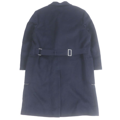 Hermes 19AW 100% Cashmere Worn On Runway Dragon Buttons Part Lamb Leather