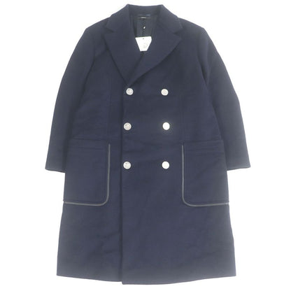 Hermes 19AW 100% Cashmere Worn On Runway Dragon Buttons Part Lamb Leather