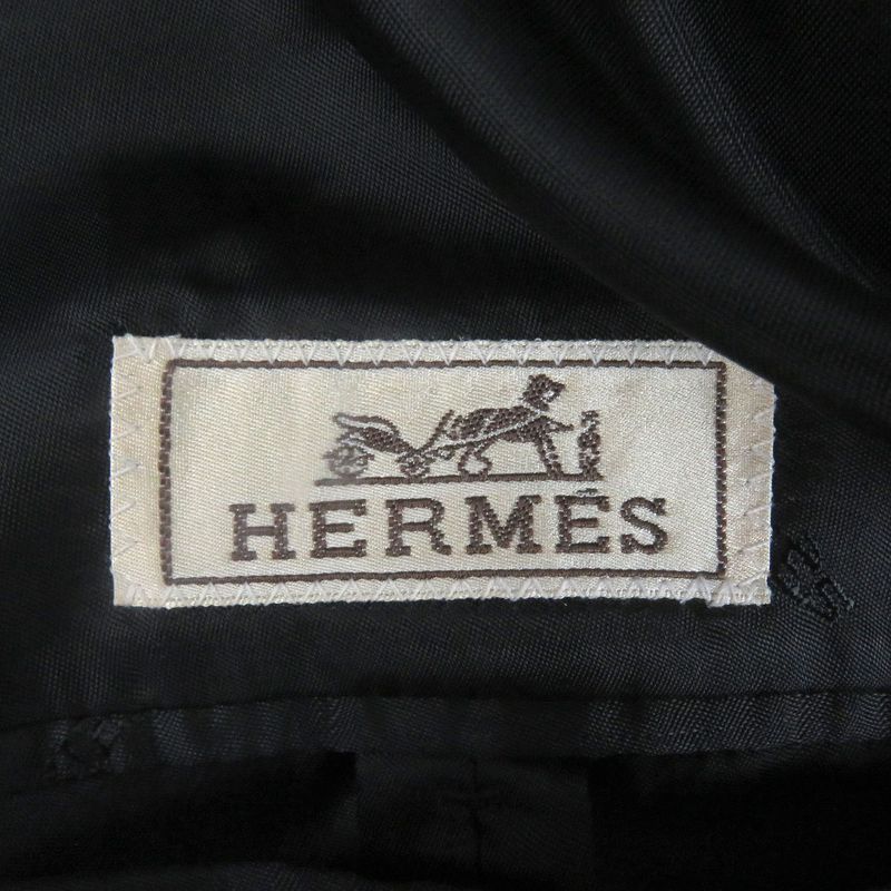 Hermes 19AW 100% Cashmere Worn On Runway Dragon Buttons Part Lamb Leather