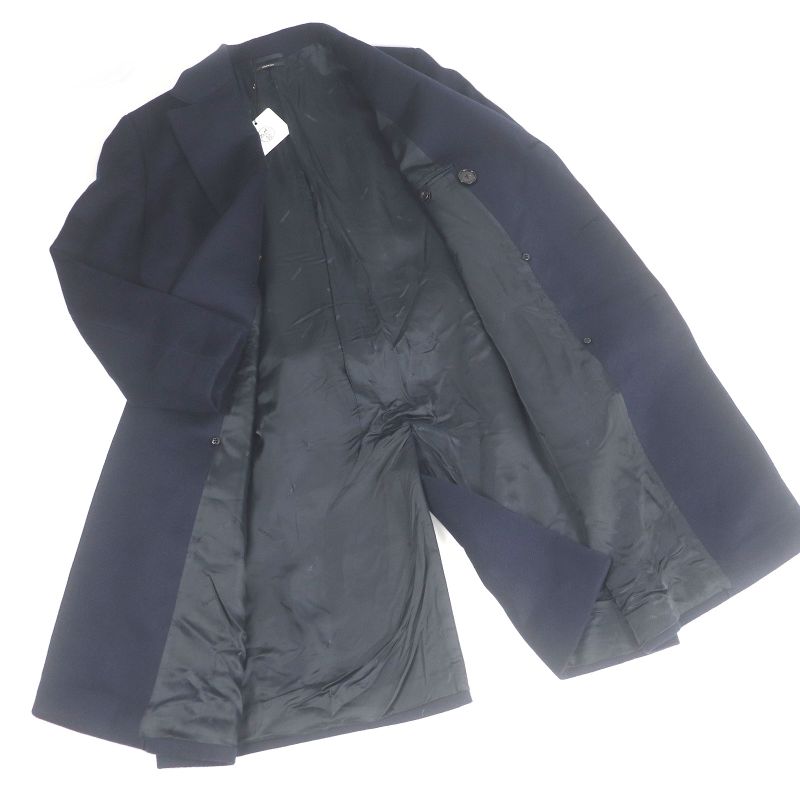 Hermes 19AW 100% Cashmere Worn On Runway Dragon Buttons Part Lamb Leather