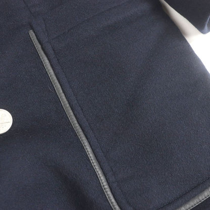 Hermes 19AW 100% Cashmere Worn On Runway Dragon Buttons Part Lamb Leather