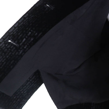 CHANEL P73311 Silk Blend Coco Button Velvet Tweed Jacket Cropped Black Beige 38