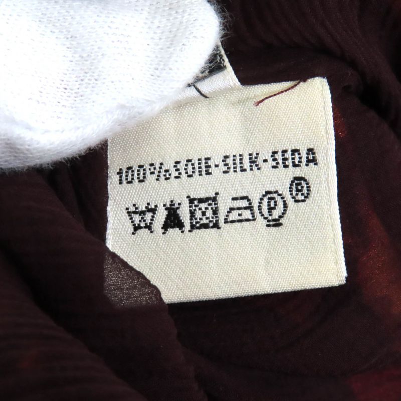 Hermes 100% Silk Leopard Print Long Sleeves Long Dress Orange Black 36 Made In