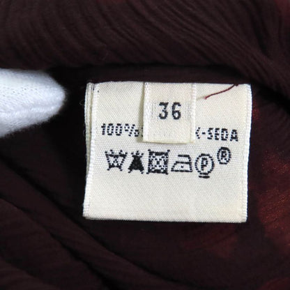 Hermes 100% Silk Leopard Print Long Sleeves Long Dress Orange Black 36 Made In