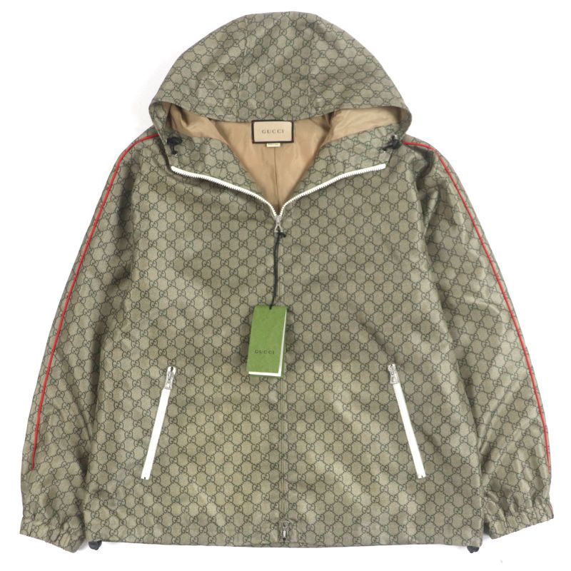 Gucci 2023 741011 Teddy Bear Back Print GG Allover Double Zip Up Nylon Jacket