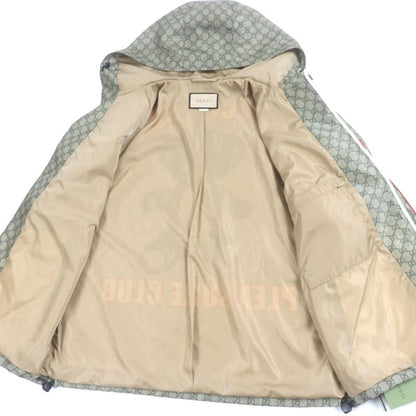 Gucci 2023 741011 Teddy Bear Back Print GG Allover Double Zip Up Nylon Jacket