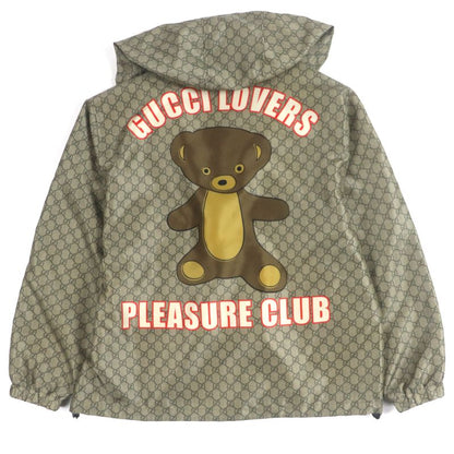 Gucci 2023 741011 Teddy Bear Back Print GG Allover Double Zip Up Nylon Jacket