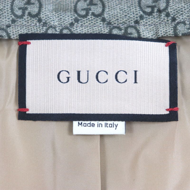 Gucci 2023 741011 Teddy Bear Back Print GG Allover Double Zip Up Nylon Jacket