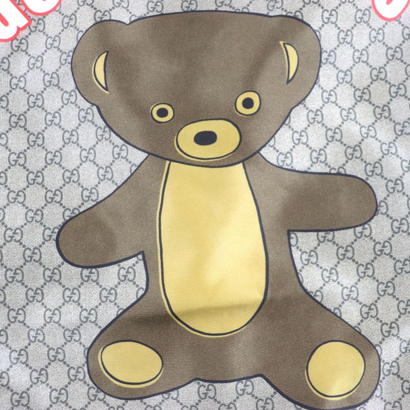 Gucci 2023 741011 Teddy Bear Back Print GG Allover Double Zip Up Nylon Jacket