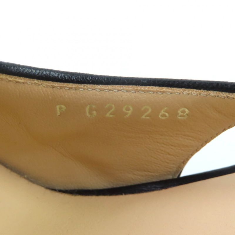 CHANEL G29268 Coco Mark Hardware Attached Matelasse Ankle Strap Leather Pumps