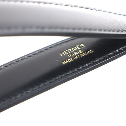  Hermes Kelly Depeche 25 Box Calf Leather Gold Hardware Clutch Bag Black U