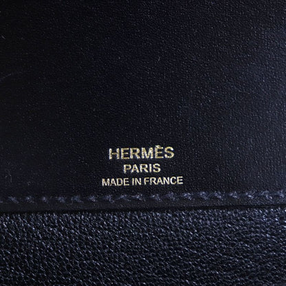 Hermes Kelly Depeche 25 Box Calf Leather Gold Hardware Clutch Bag Black U