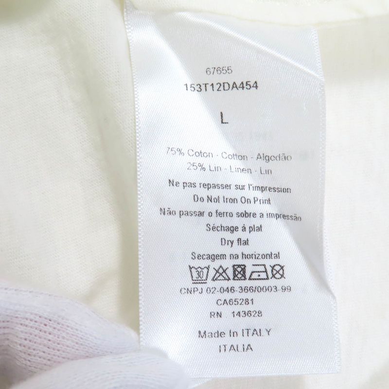 Christian DIOR 153t12da454 Cotton Linen Royaume D'amour Short Sleeve T-shirt