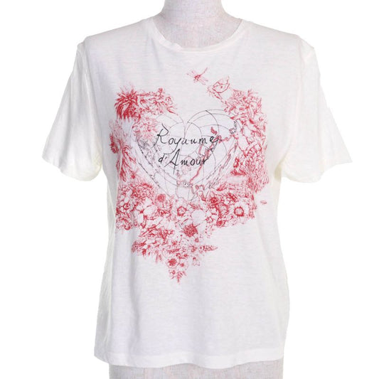 Christian DIOR 153t12da454 Cotton Linen Royaume D'amour Short Sleeve T-shirt