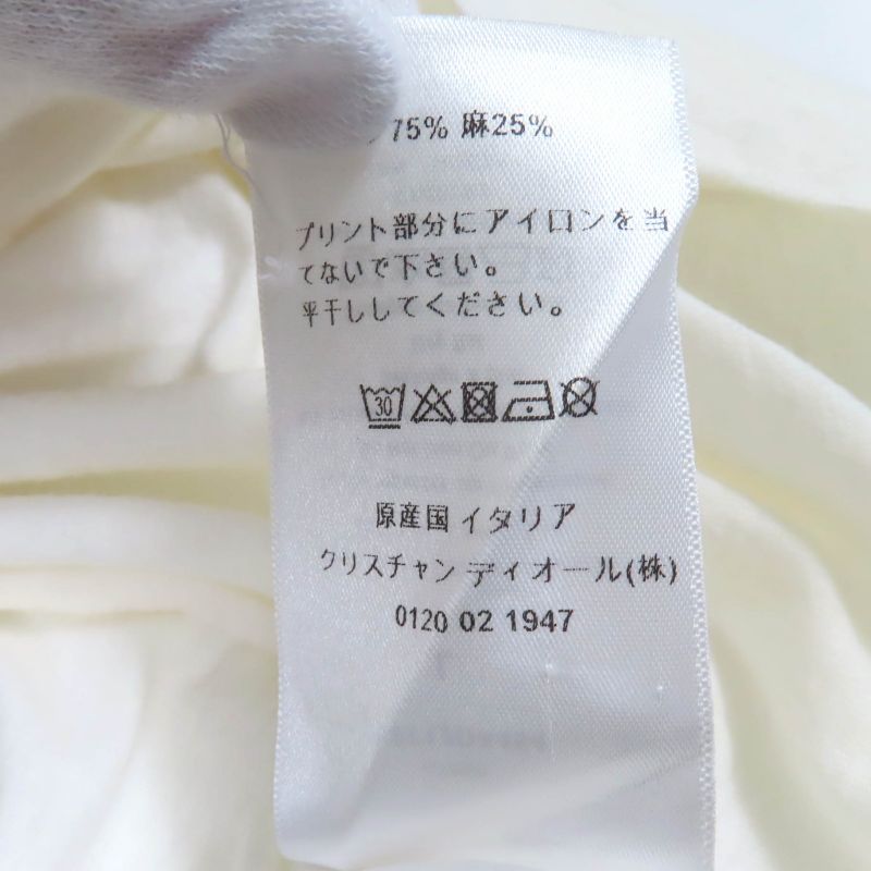 Christian DIOR 153t12da454 Cotton Linen Royaume D'amour Short Sleeve T-shirt