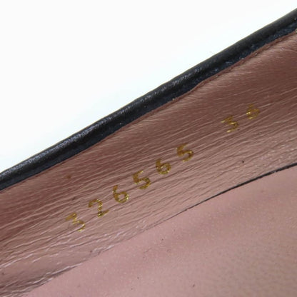 Gucci 326565 Interlocking G Leopard Pattern Halaco Leather Wedge Sole Pumps