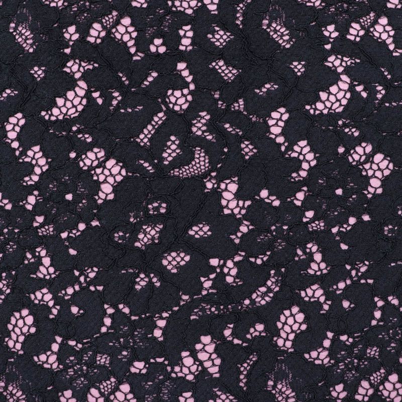 Gucci 457919 Sherry Line Trapezoid Lace Skirt Black Pink S Made In Italy