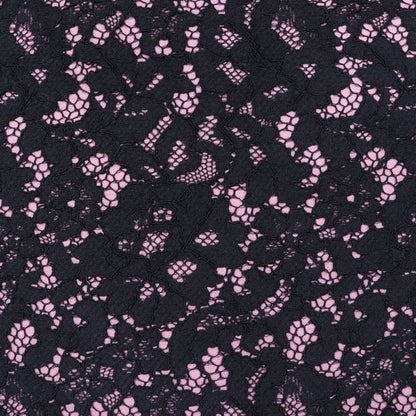 Gucci 457919 Sherry Line Trapezoid Lace Skirt Black Pink S Made In Italy